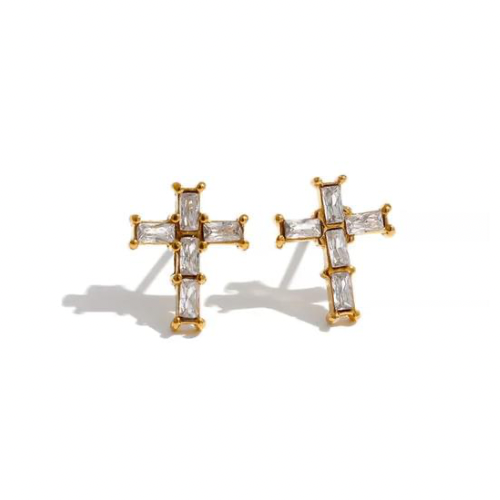 MADISON CROSS STUD EARRINGS