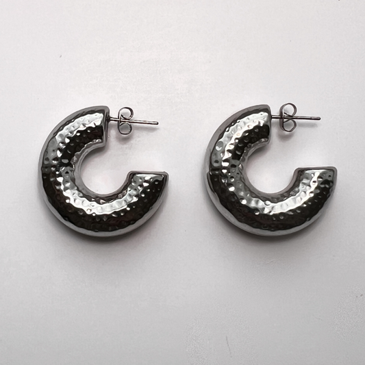 JODIE CHUNKY HOOP EARRINGS silver