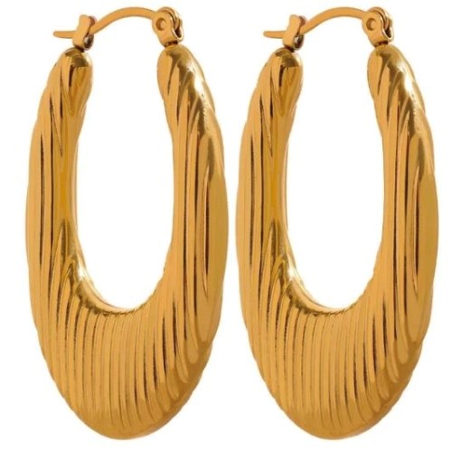 GINA LINED HOOP EARRINGS