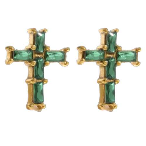 MADISON CROSS STUD EARRINGS